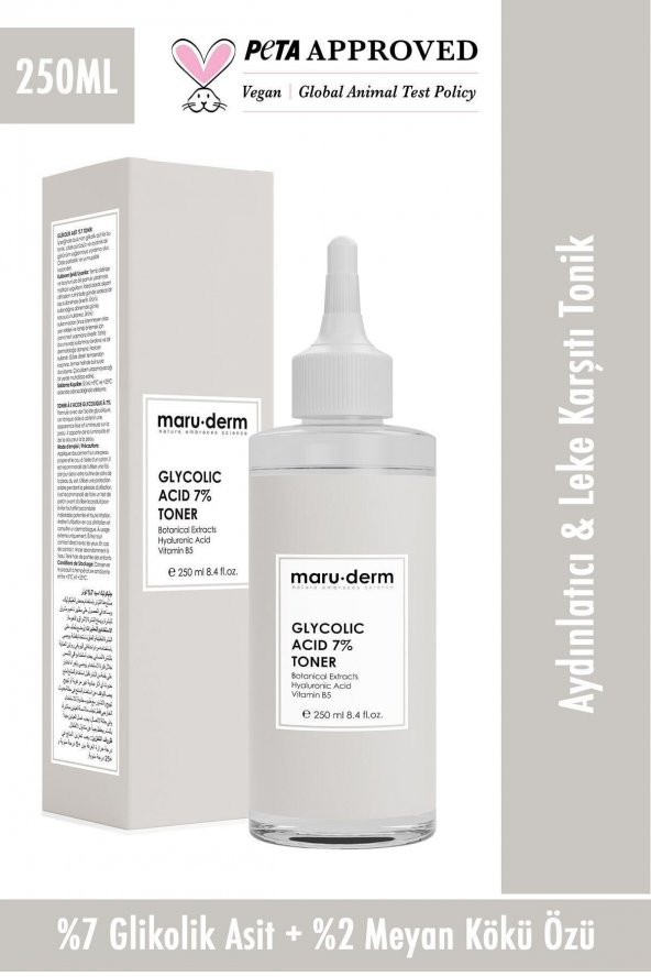 Maruderm Glikolik Asit 7 Aydınlatıcı & Leke Karşıtı Tonik 250 ml - 1