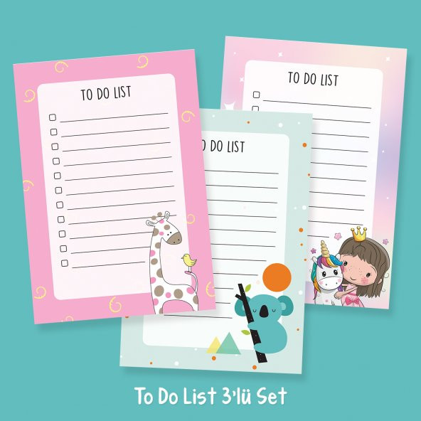 3  lü To Do List Set  Not Defteri  Bloknot  ST2