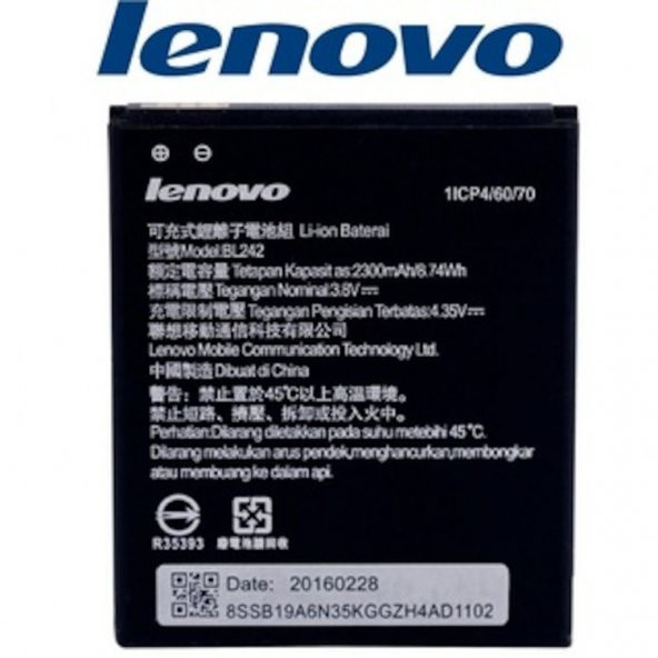 Lenovo A6000  Vibe C Batarya Pil Bl242 - 2