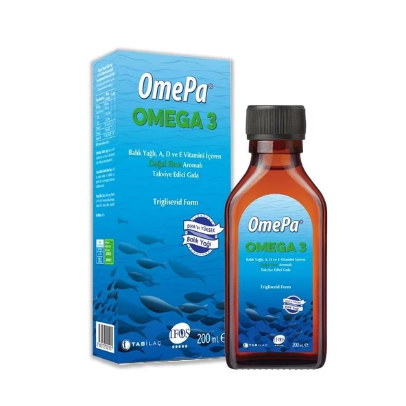 Omepa Balık Yağı Şurubu Elmalı 200 ML