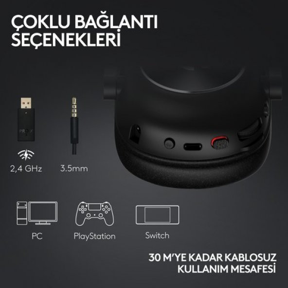 Logitech G PRO X 2 LIGHTSPEED Kablosuz DTSX Headphone 2.0 - 7.1 Surround Ses Oyun Kulaklığı - Pembe - 5