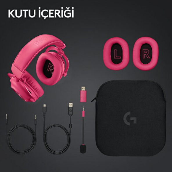Logitech G PRO X 2 LIGHTSPEED Kablosuz DTSX Headphone 2.0 - 7.1 Surround Ses Oyun Kulaklığı - Pembe - 9