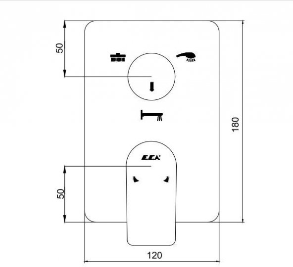 Eca Dalia Ankastre Banyo Bataryası 2 Parça Set  3 Yollu (102167312-K+102166301) - Resim 3