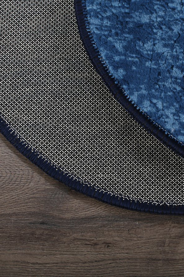 Nova Lacivert Oval 60x100 + 50x60 cm 2li Banyo Paspası Seti Kaymaz Tabanlı Klozet Takımı - 4