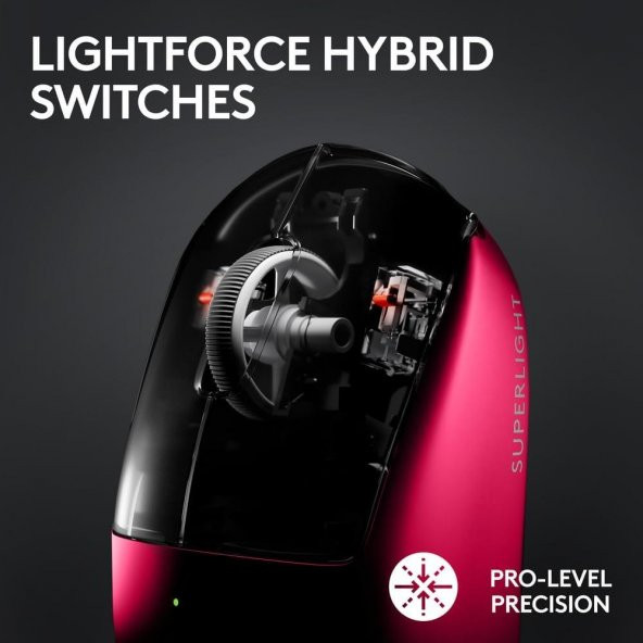 Logitech G PRO X SUPERLIGHT 2 Hafif HERO 2 Sensör 32.000 DPI LIGHTSPEED Kablosuz Oyuncu Mouse - Pembe - 3