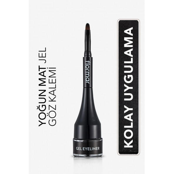 FLORMAR Özel Fırça Başlıklı Yoğun Pigmentli Mat Jel Eyeliner