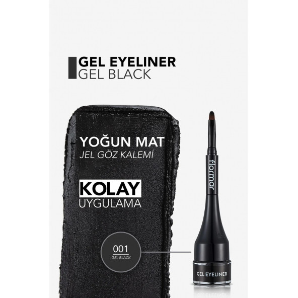 FLORMAR Özel Fırça Başlıklı Yoğun Pigmentli Mat Jel Eyeliner - 5