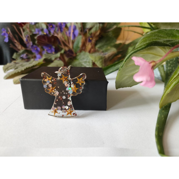 Epoksi Kolye Melek Figürlü Kanatlı Melek Özel Günlerde Hediyelik Özel Tasarım Epoksi Kolye - 2