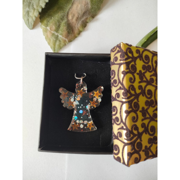 Epoksi Kolye Melek Figürlü Kanatlı Melek Özel Günlerde Hediyelik Özel Tasarım Epoksi Kolye - 3