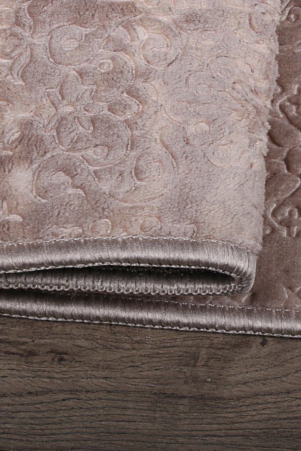 Nova Kahve 60x100 + 50x60 cm 2li Köşeli Ponpon Saçaklı Banyo Halısı Kaymaz Yıkanabilir Paspas Seti - 4