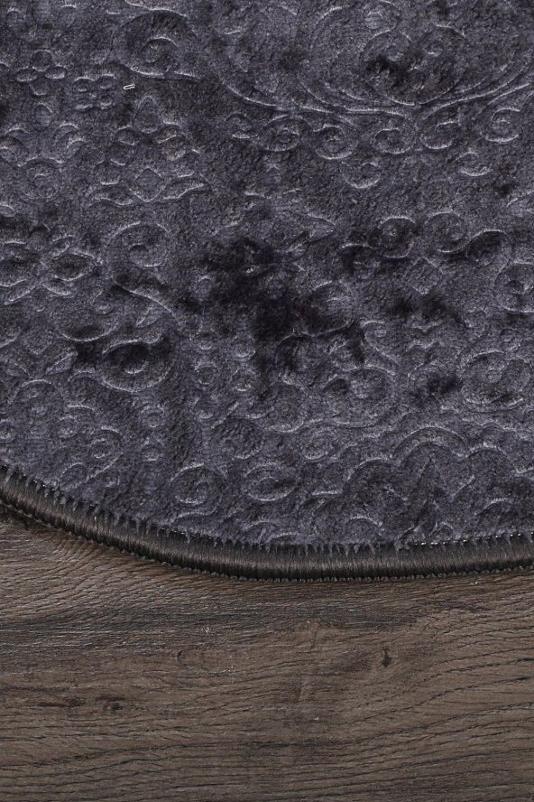 Nova Antrasit Oval 60x100 + 50x60 cm 2li Banyo Paspası Seti Kaymaz Tabanlı Klozet Takımı - 2