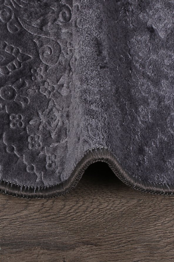 Nova Antrasit Oval 60x100 + 50x60 cm 2li Banyo Paspası Seti Kaymaz Tabanlı Klozet Takımı - 3