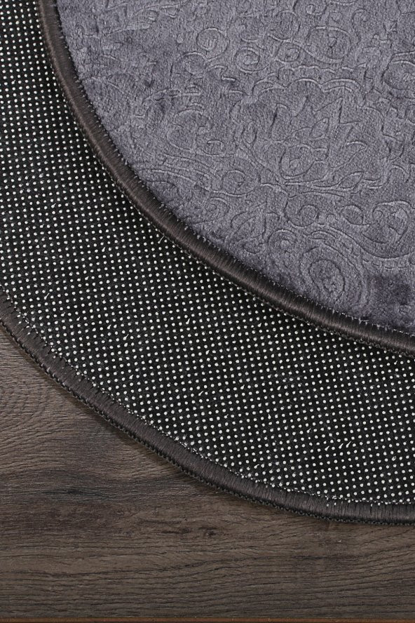 Nova Antrasit Oval 60x100 + 50x60 cm 2li Banyo Paspası Seti Kaymaz Tabanlı Klozet Takımı - 4