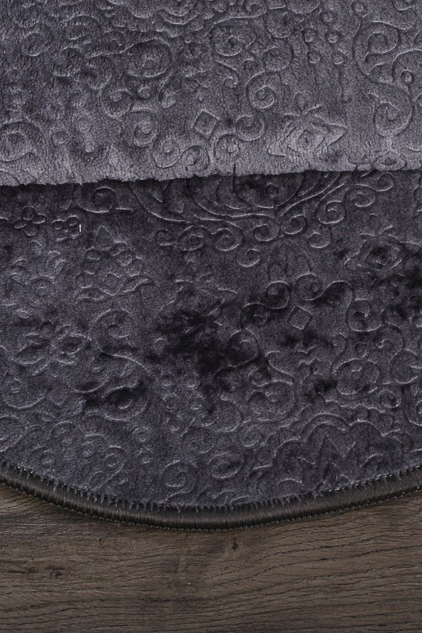 Nova Antrasit Oval 60x100 + 50x60 cm 2li Banyo Paspası Seti Kaymaz Tabanlı Klozet Takımı - 5