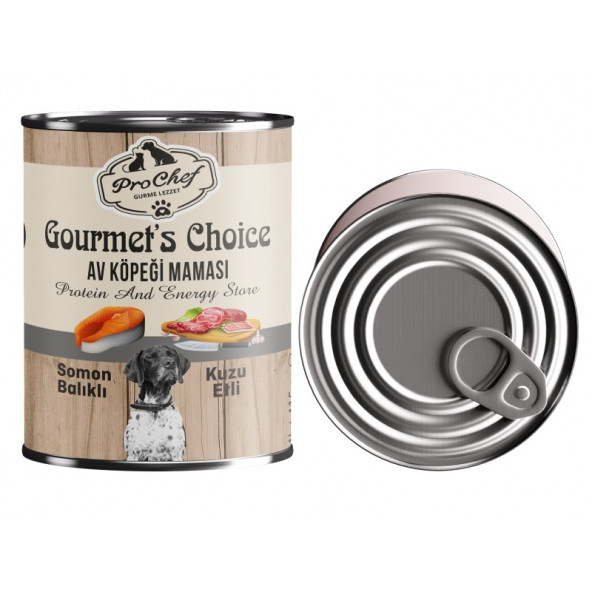 Prochef 24 Adet Gourmet's Choice Av Köpeği Maması ( 415 Gr Somon Balıklı & Kuzu Etli Konserve Yaş Mama ) - 2