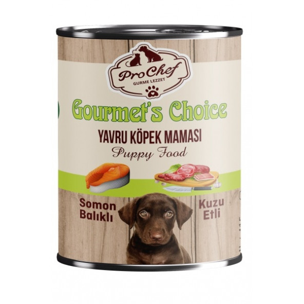 Prochef 24 Adet Gourmets Choice Yavru Köpek Maması ( 415 Gr Somon Balıklı & Kuzu Etli Konserve Yaş Mama )