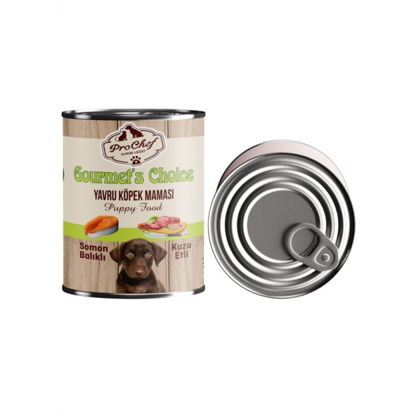 Prochef 24 Adet Gourmets Choice Yavru Köpek Maması ( 415 Gr Somon Balıklı & Kuzu Etli Konserve Yaş Mama ) - 4
