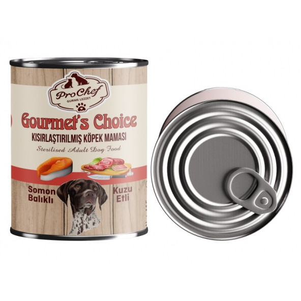 Prochef 24 Adet Gourmet's Choice Kısırlaştırılmış Köpek Maması ( 415 Gr Somon & Kuzu Etli Konserve Yaş Mama ) - 2