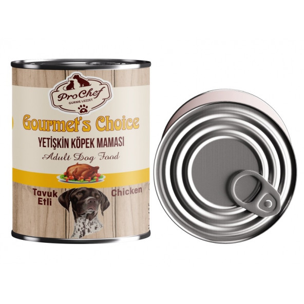 Prochef 24 Adet Gourmet's Choice Yetişkin Köpek Maması ( 415 Gr Tavuk Etli Konserve Yaş Mama ) - 2