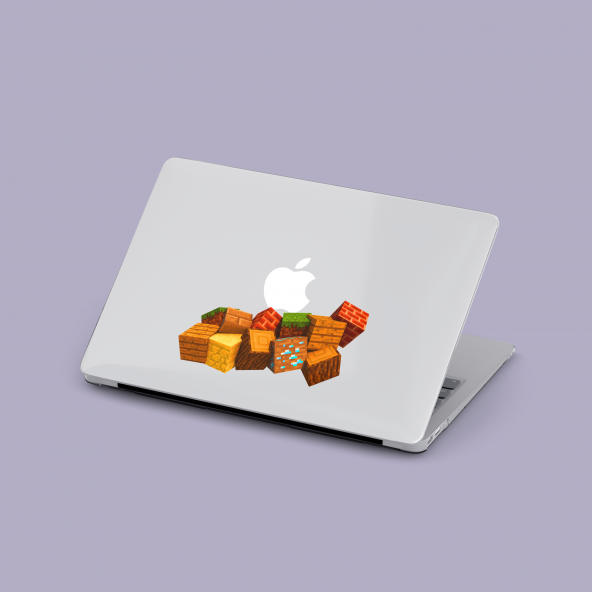Macbook Pro (M1-M2) Kılıf 16.2 inç A2485-A2780 Mac09 Şeffaf Koruma Kapağı Minecraft Blok
