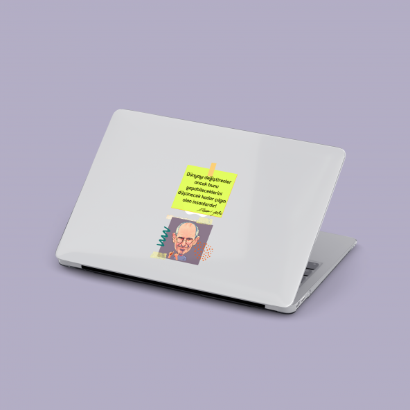 Macbook Pro (M1-M2) Kılıf 14.2 inç A2442-A2779 Mac18 Şeffaf Notebook Kılıfı Steve Jobs