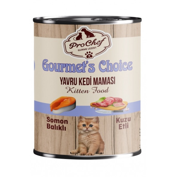 Prochef 24 Adet Gourmet's Choice Yavru Kedi Maması ( 415 Gr Somon Balıklı & Kuzu Etli Konserve Yaş Mama )
