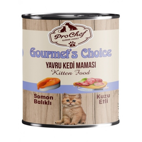 Prochef 24 Adet Gourmet's Choice Yavru Kedi Maması ( 415 Gr Somon Balıklı & Kuzu Etli Konserve Yaş Mama ) - 6