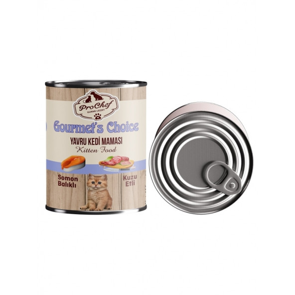 Prochef 24 Adet Gourmet's Choice Yavru Kedi Maması ( 415 Gr Somon Balıklı & Kuzu Etli Konserve Yaş Mama ) - 7