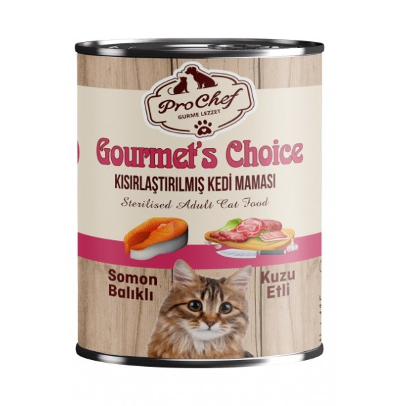 Prochef 24 Adet Gourmet's Choice Kısırlaştırılmış Kedi Maması ( 415 Gr Somon & Kuzu Etli Konserve Yaş Mama )