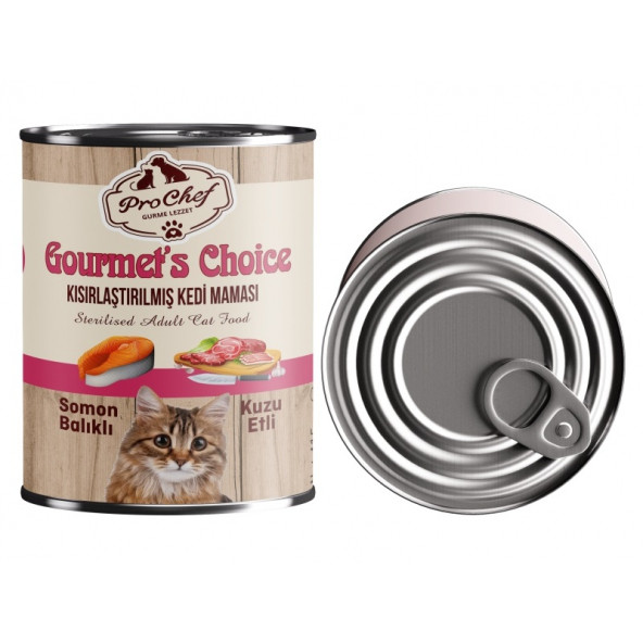 Prochef 24 Adet Gourmet's Choice Kısırlaştırılmış Kedi Maması ( 415 Gr Somon & Kuzu Etli Konserve Yaş Mama ) - 2