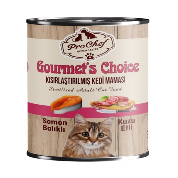 Prochef 24 Adet Gourmet's Choice Kısırlaştırılmış Kedi Maması ( 415 Gr Somon & Kuzu Etli Konserve Yaş Mama ) - 6