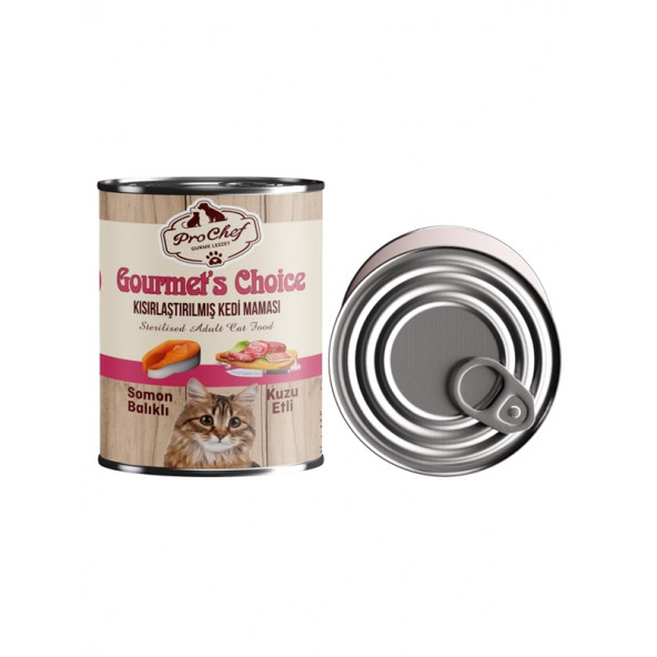 Prochef 24 Adet Gourmet's Choice Kısırlaştırılmış Kedi Maması ( 415 Gr Somon & Kuzu Etli Konserve Yaş Mama ) - 7