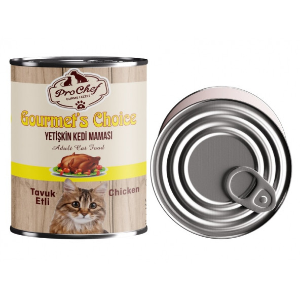 Prochef 24 Adet Gourmet's Choice Tavuklu Kedi Maması ( 415 Gr Tavuk Etli Konserve Yaş Mama ) - 2