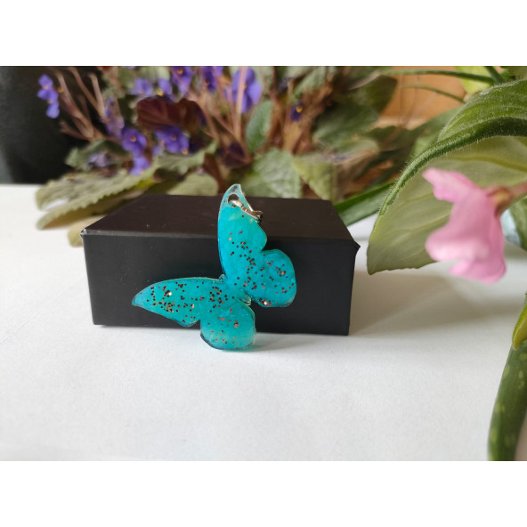 Epoksi Kolye Kır Kelebek Figürlü Özel Günlerde Hediyelik Kutusu Ve Özel Tasarımı İle Epoksi Kolye - 2