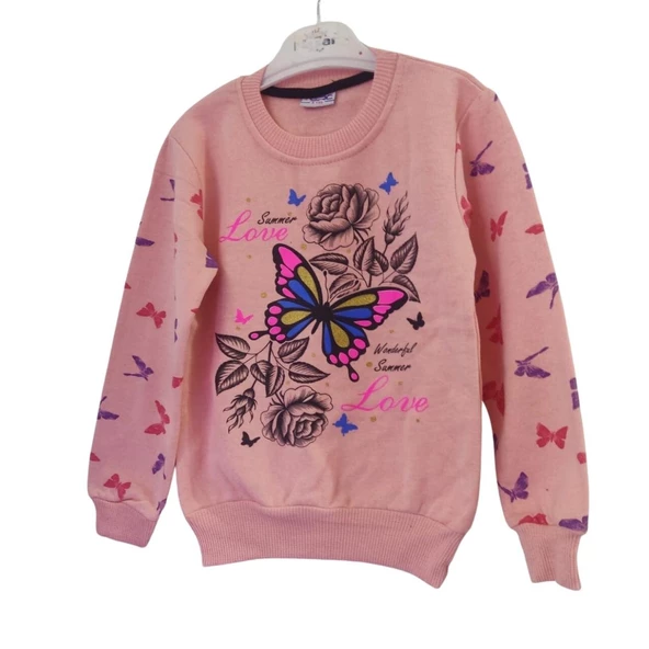 Şardonlu Kelebek Desenli Zarif Kız Çocuk Sweat - Resim 9