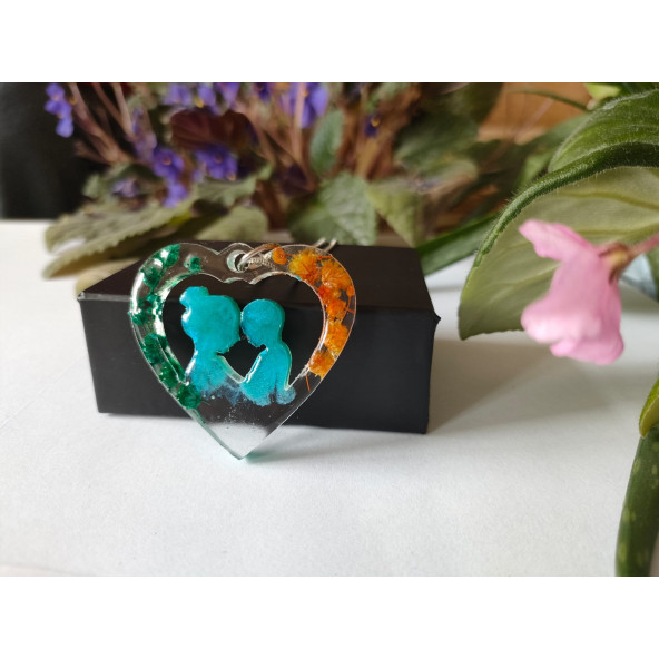 Epoksi Kolye Anne Çoçuk Figürlü Özel Günlerde Hediyelik, Kutusu Ve Özel Tasarımı İle Epoksi Kolye - 2