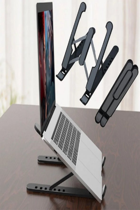 Katlanabilir Laptop Standı - Kaydırmaz Kademe Ayarlı Laptop Tablet Tutucu