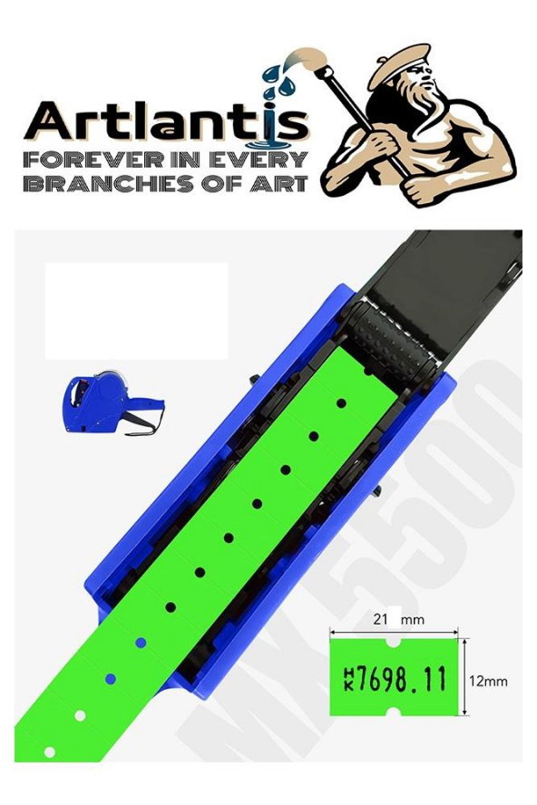 Fiyat Etiketi Pembe 800lü 20 Paket 12x21mm Fosforlu Pembe Fiyat Etiketi Mx-5500 M5500 Hg979 Motex Etiket Makinesi Yedeği - 5