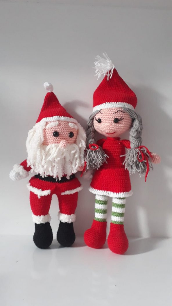 Noel Baba ve Noel Anne Takımı Amigurumi Organik Oyuncak - 1
