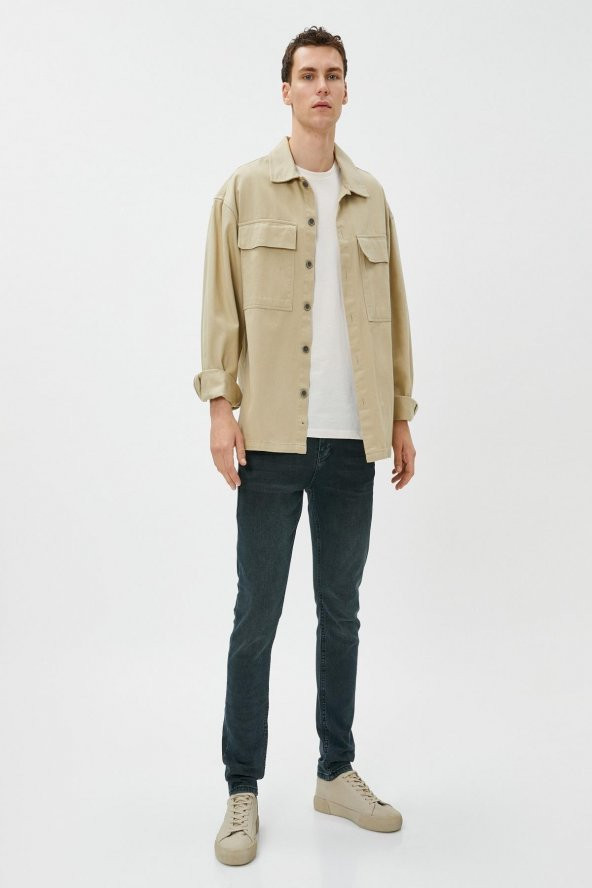 Erkek Petrol Jeans 4WAM40019ND