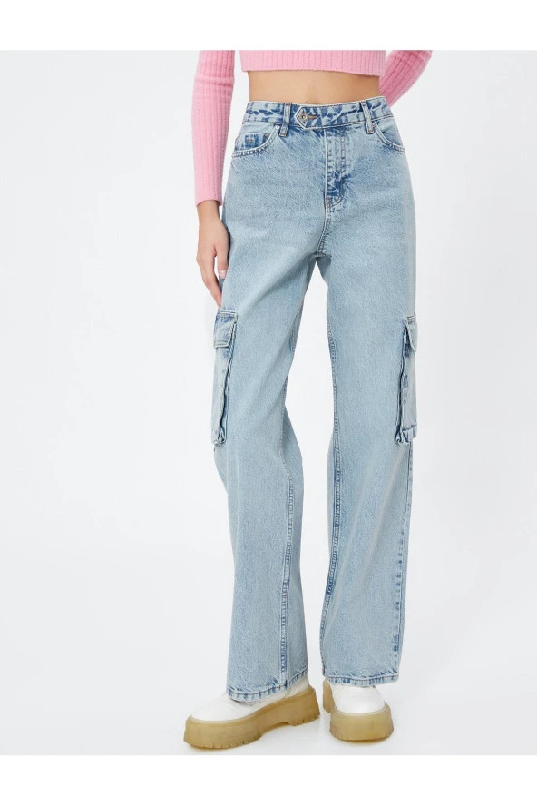 Kot Kargo Pantolon Düz Paça - Eve Jeans 4WAL40190MD