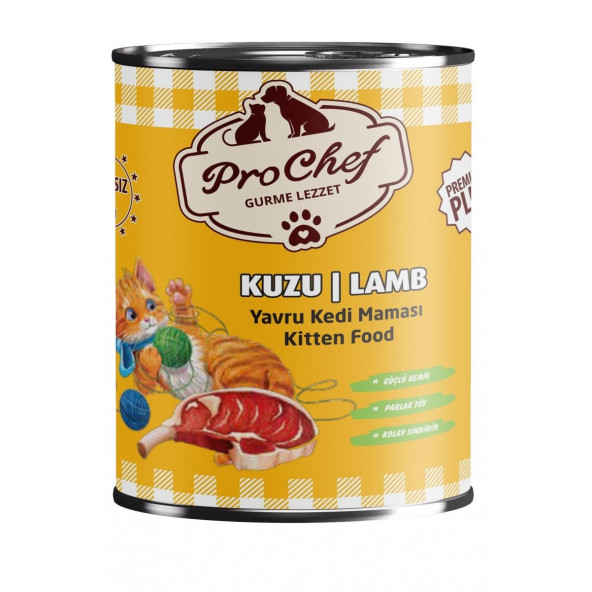 Prochef 24 Adet Premium Plus Yavru Kedi Maması ( 415 Gr Kuzu Etli Konserve Yaş Mama )