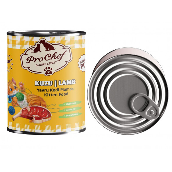 Prochef 24 Adet Premium Plus Yavru Kedi Maması ( 415 Gr Kuzu Etli Konserve Yaş Mama ) - 2