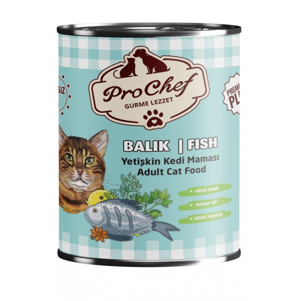 Prochef 24 Adet Premium Plus Yetişkin Kedi Maması ( 415 Gr Balık Etli Konserve Yaş Mama )