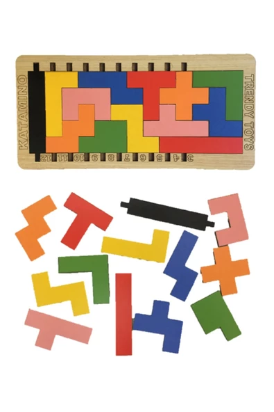 Ahşap Eğitici Tetris Ve Geometri Puzzle Çocuk Oyuncağı