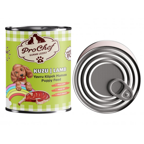 Prochef 24 Adet Premium Plus Yavru Köpek Maması ( 415 Gr Kuzu Etli Konserve Yaş Mama ) - 2