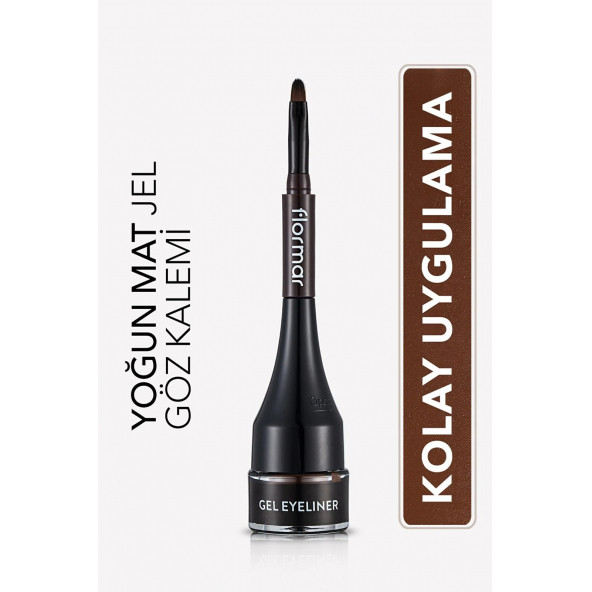 FLORMAR Özel Fırça Başlıklı Yoğun Pigmentli Mat Jel Eyeliner