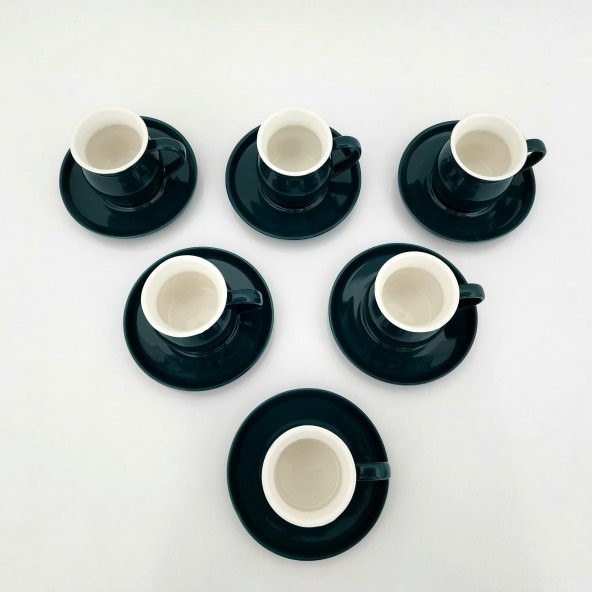 Cooker Porselen Fincan Takımı ( Tombul Yeşil) - 3