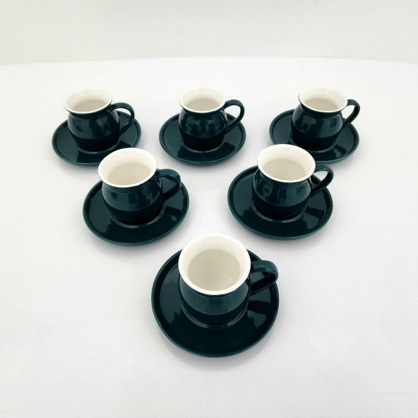 Cooker Porselen Fincan Takımı ( Tombul Yeşil) - 4