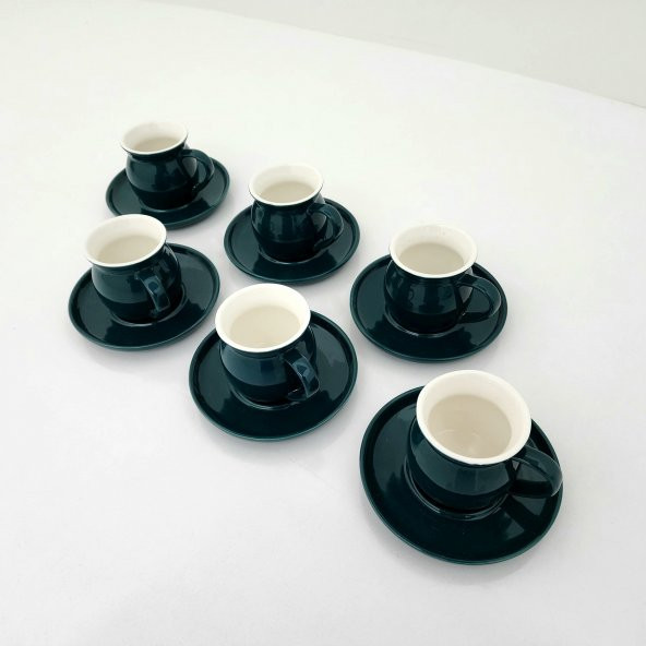 Cooker Porselen Fincan Takımı ( Tombul Yeşil) - 7